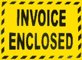 Invoice Enclosed Fluro Yellow
