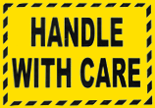 Handle With Care Fluro Yellow