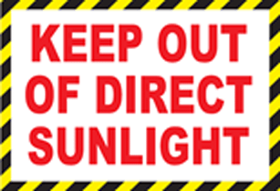 Keep Out of Direct Sunlight White